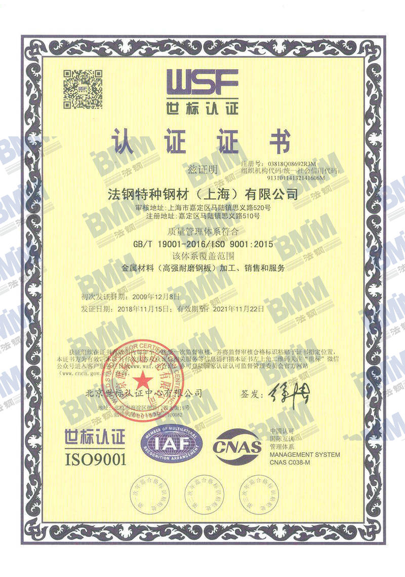 YP电子公司年度审核ISO9001管理体系证书